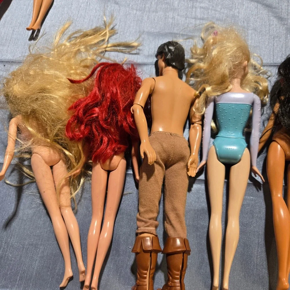 Disney Princess Doll Lot Ariel Elsa Tiana Cinderella Snow White Flynn Rider‎ 7pc